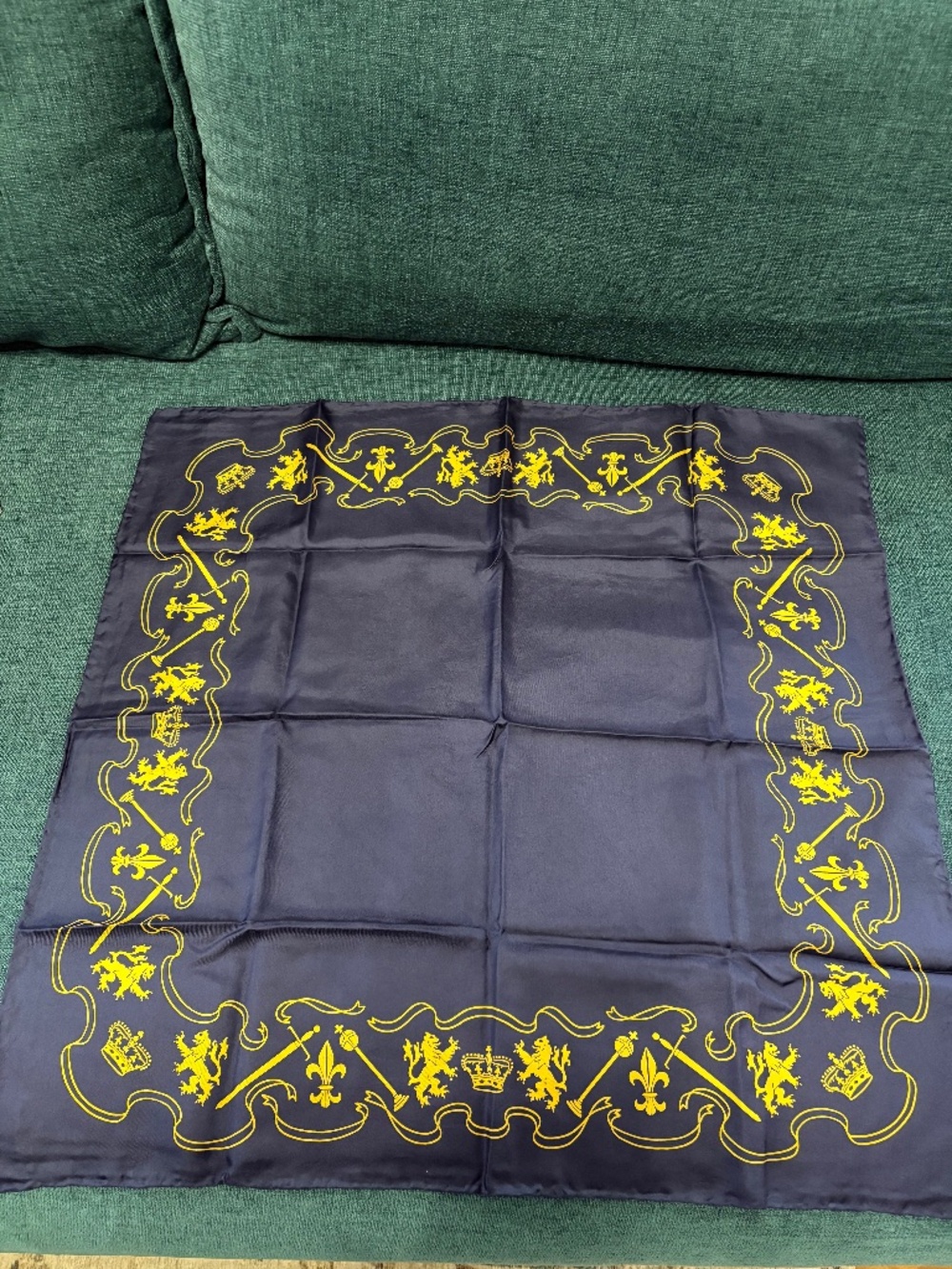 Blue silk scarf - Made in England